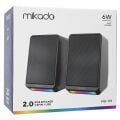 Mikado MD-178 2.0 3W*2 Siyah RGB Aydınlatmalı USB+3.5mm USB 5V Speaker Hoparlör