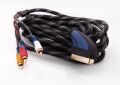 S-link SLX-930 SCART TO 3RCA 2m Gold+Kılıflı Kablo