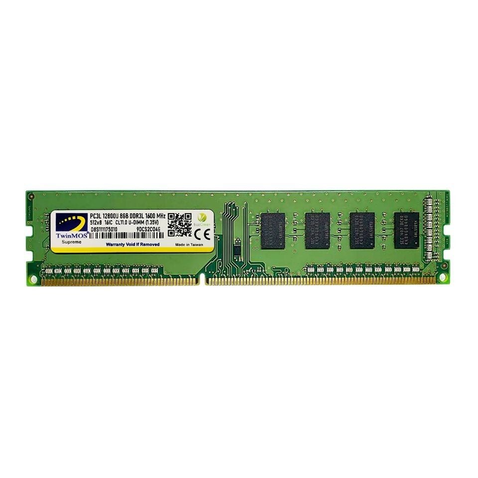 8GB TwinMOS 8GB DDR3 1600MHz (MDD3L8GB1600D) 1.35V Low Voltage Desktop Ram