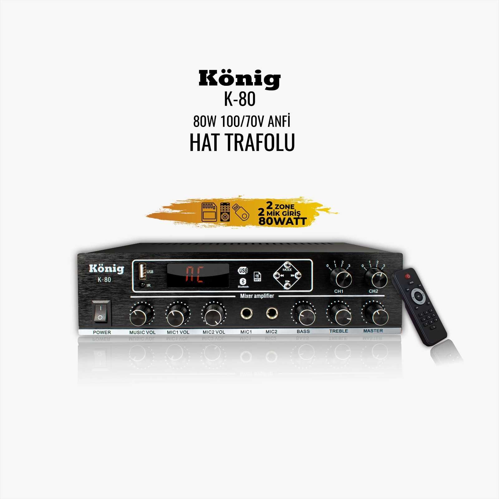 Köing K-80 2 Zonlu 80 W 100V Trafolu Anfi