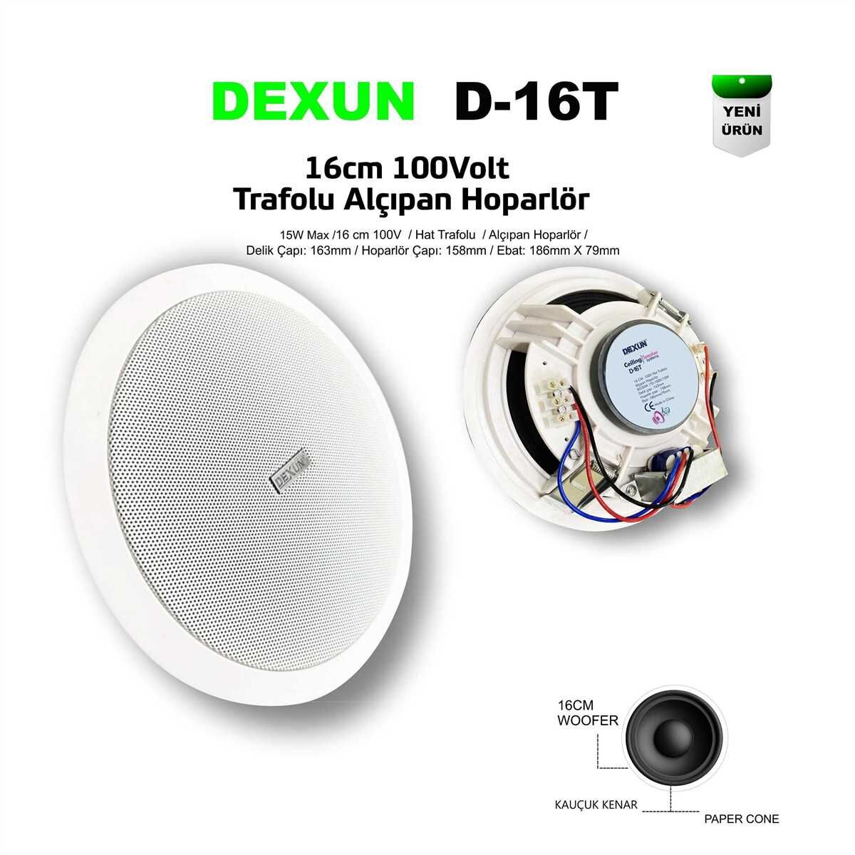 Dexun D-16T 16CM Trafolu Tavan Hoparlör