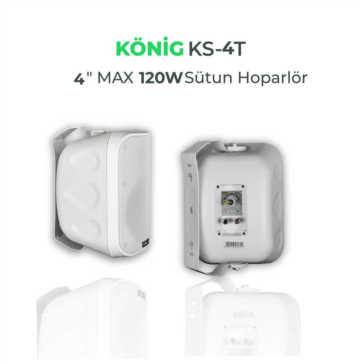 König KS-4T 4'' 120W Beyaz Hoparlör