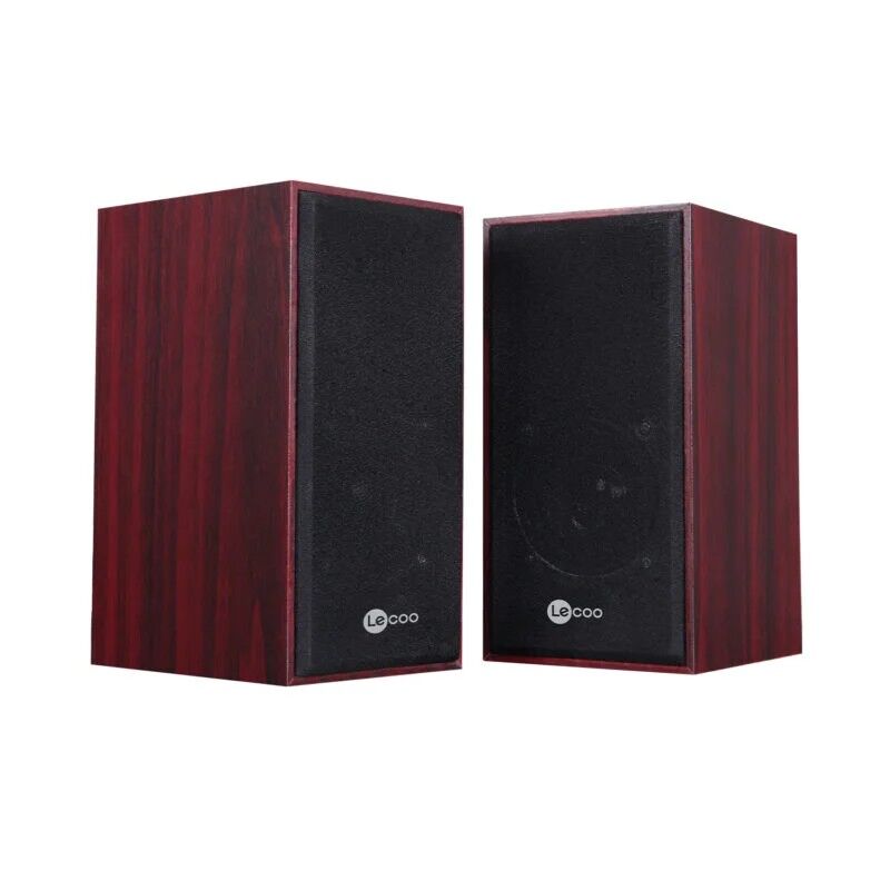 Lecoo DS105 Kablolu USB+3.5mm Jack Girişli 6W Stereo Masaüstü Ahşap Hoparlör