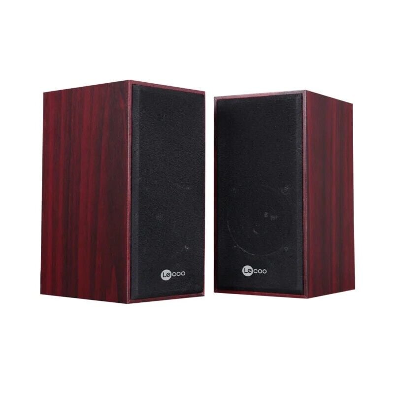 Lecoo DS105 Kablolu USB+3.5mm Jack Girişli 6W Stereo Masaüstü Ahşap Hoparlör