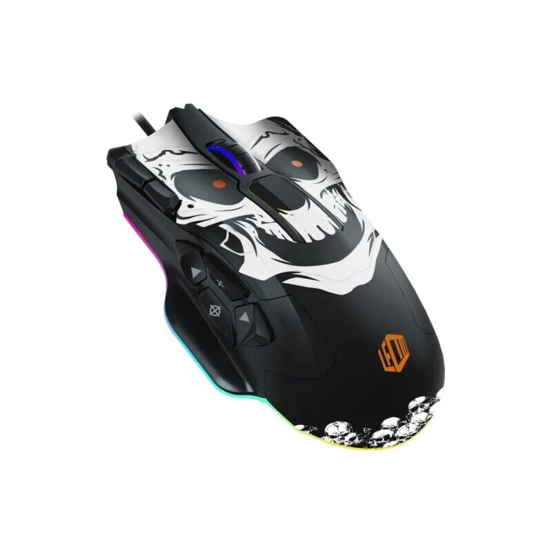 Lecoo MG1102 Kablolu RGB 8200DPI 10 Makro Tuşlu Kuru Kafa Desenl Mouse&Mousepad