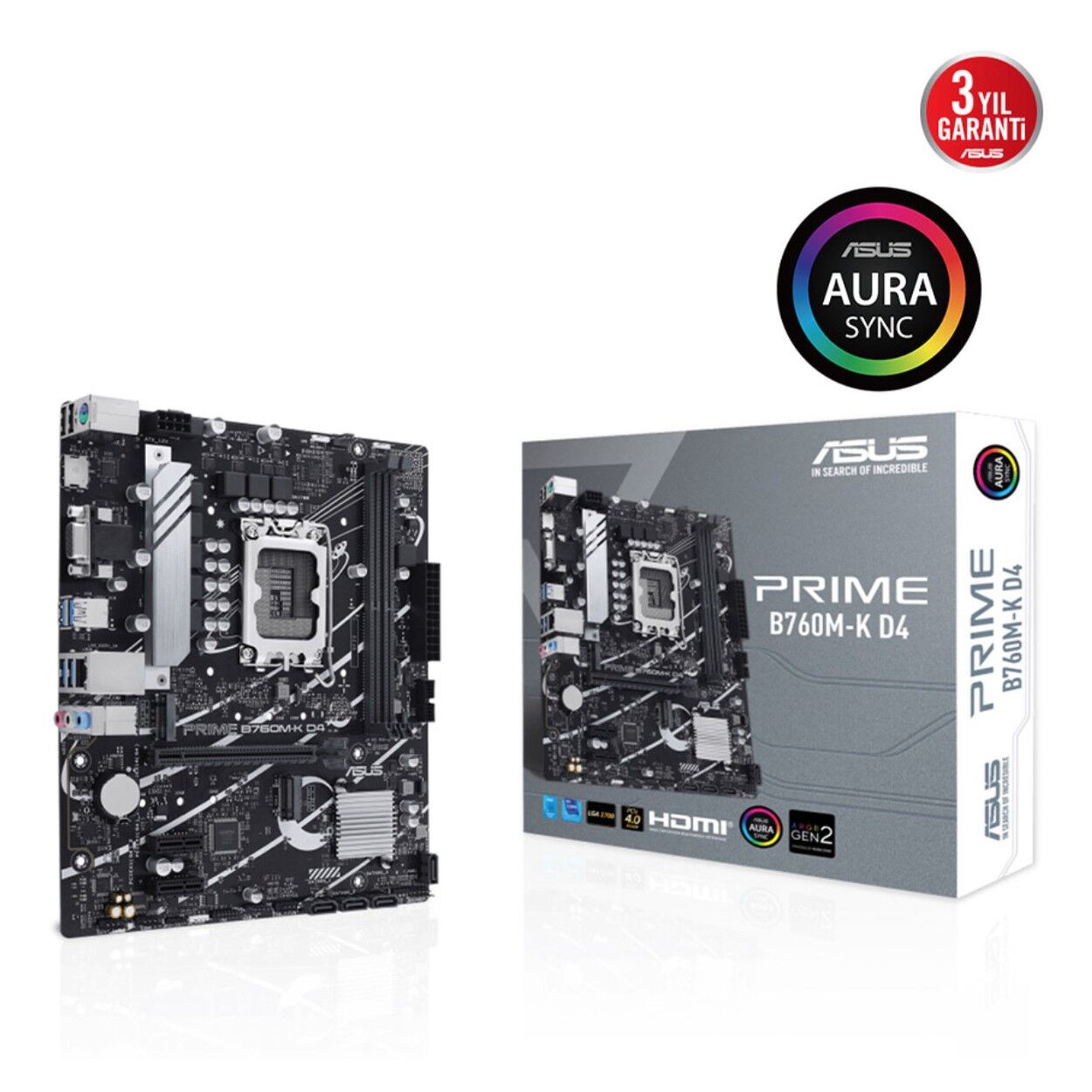 Asus Prime B760M-K-D4 1700P DDR4 SES GLAN HDMI/VGA SATA3 USB3.2 mATX