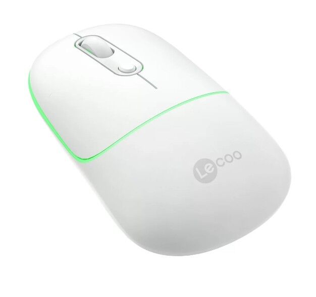 Lenovo Lecoo WS210 WiFi+ Bluetooth Kablosuz 2.4Ghz Beyaz 6Tuşlu Şarjlı Mouse