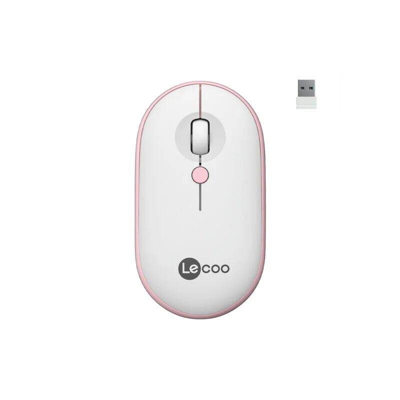 Lenovo Lecoo WS212 USB Kablosuz Beyaz&Pembe 4 Tuş Mouse