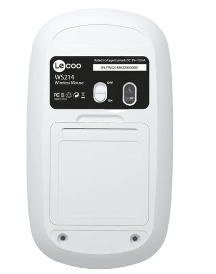 Lenovo Lecoo WS214 Nano Alıcılı Kablosuz 12000dpi Beyaz 3 tuş Mouse
