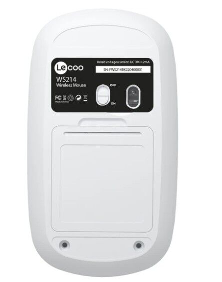 Lenovo Lecoo WS214 Nano Alıcılı Kablosuz 12000dpi Beyaz 3 tuş Mouse