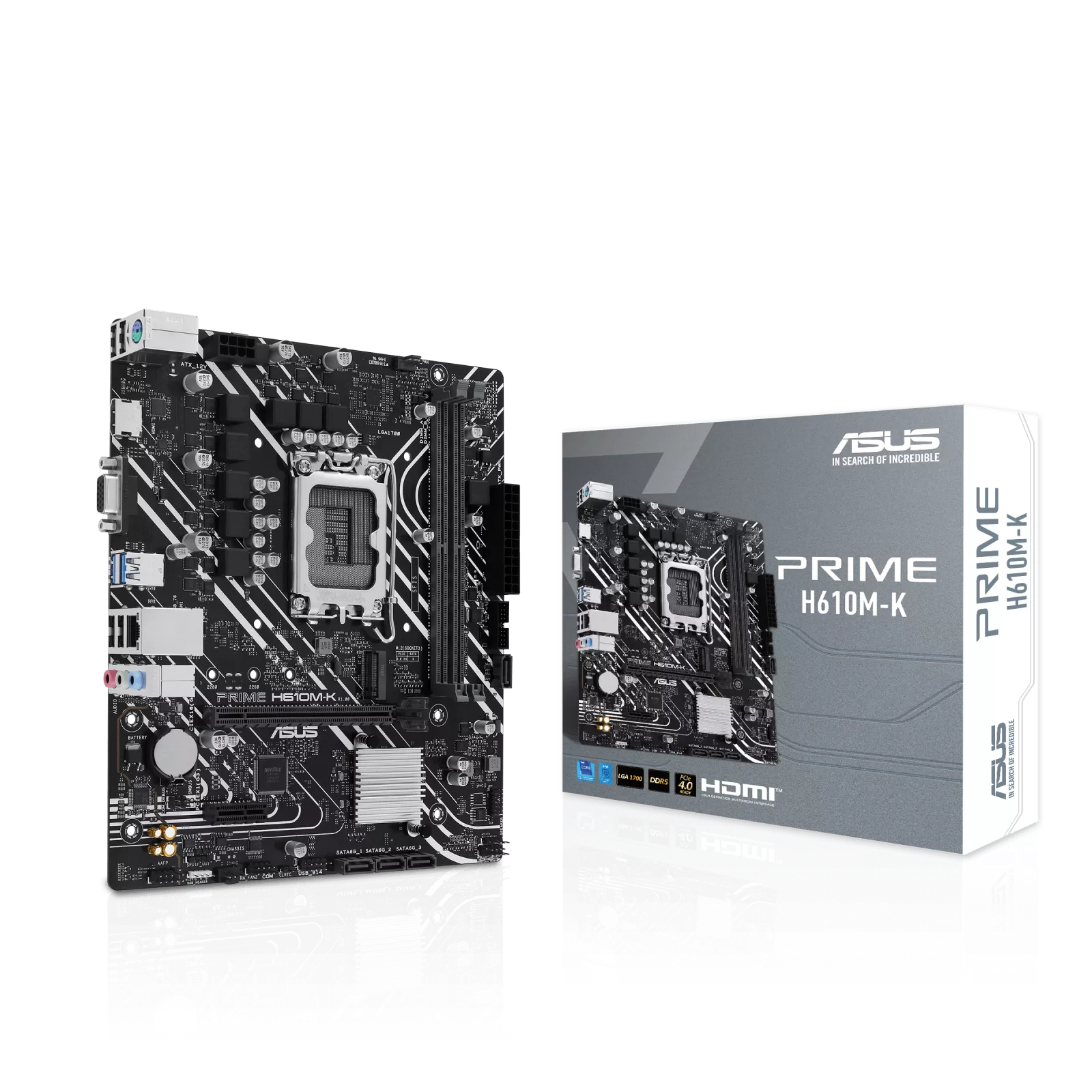 Asus PRIME H610M-K DDR5 Intel 1700P 5600 HDMI VGA M2 USB3.2 mATX