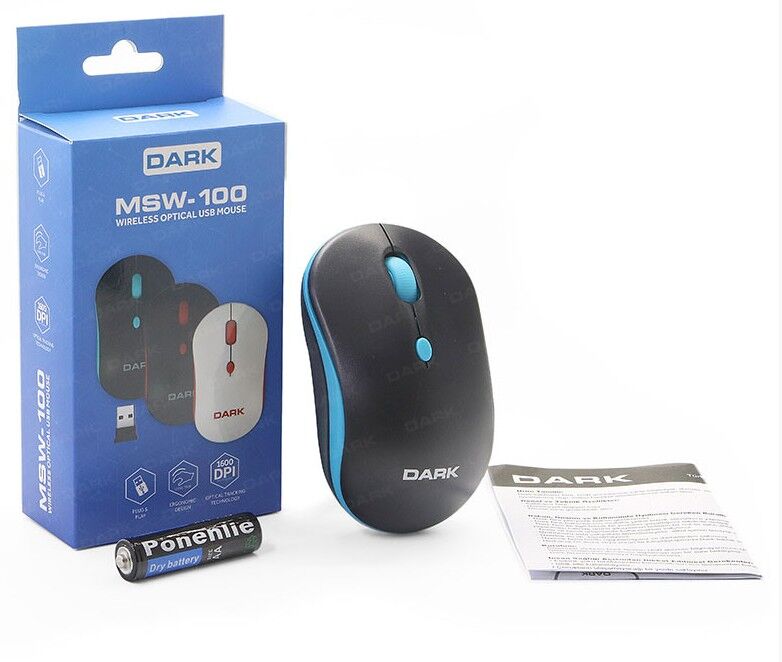 Dark DK-AC-MSW100B Wireless Notebook Mouse - Mavi/Siyah