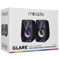 Mikado MD-S23 GLARE 2.0 3W*2 Siyah USB RGB Işıklı Gaming Speaker