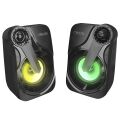 Mikado MD-X27 2.0 Multimedia 3W*2 Siyah 5V USB LED Işıklı Speaker Hoparlör