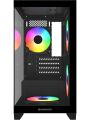 GameBooster GB-M6001B 600w 4x12cm Rainbow Fanlı USB 3.0 Seaview MidT mATX Gaming