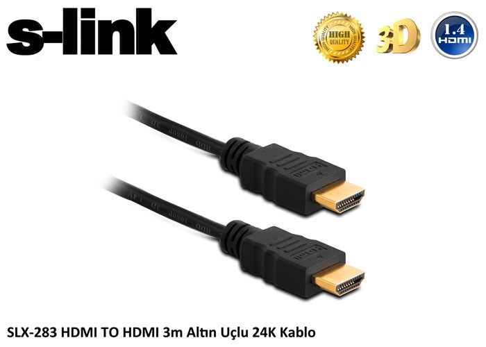 S-link SLX-273 20M Altın Uçlu 24K + Kor.Kılıf 1.4 Ver. HDMI Kablo
