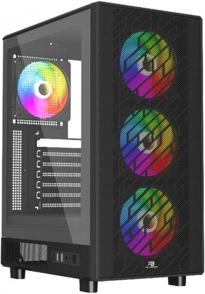 PowerBoost PB-A600B 600W 80+ ATX USB 3.0 Rainbow Fanlı Mesh Gaming Siyah Kasa