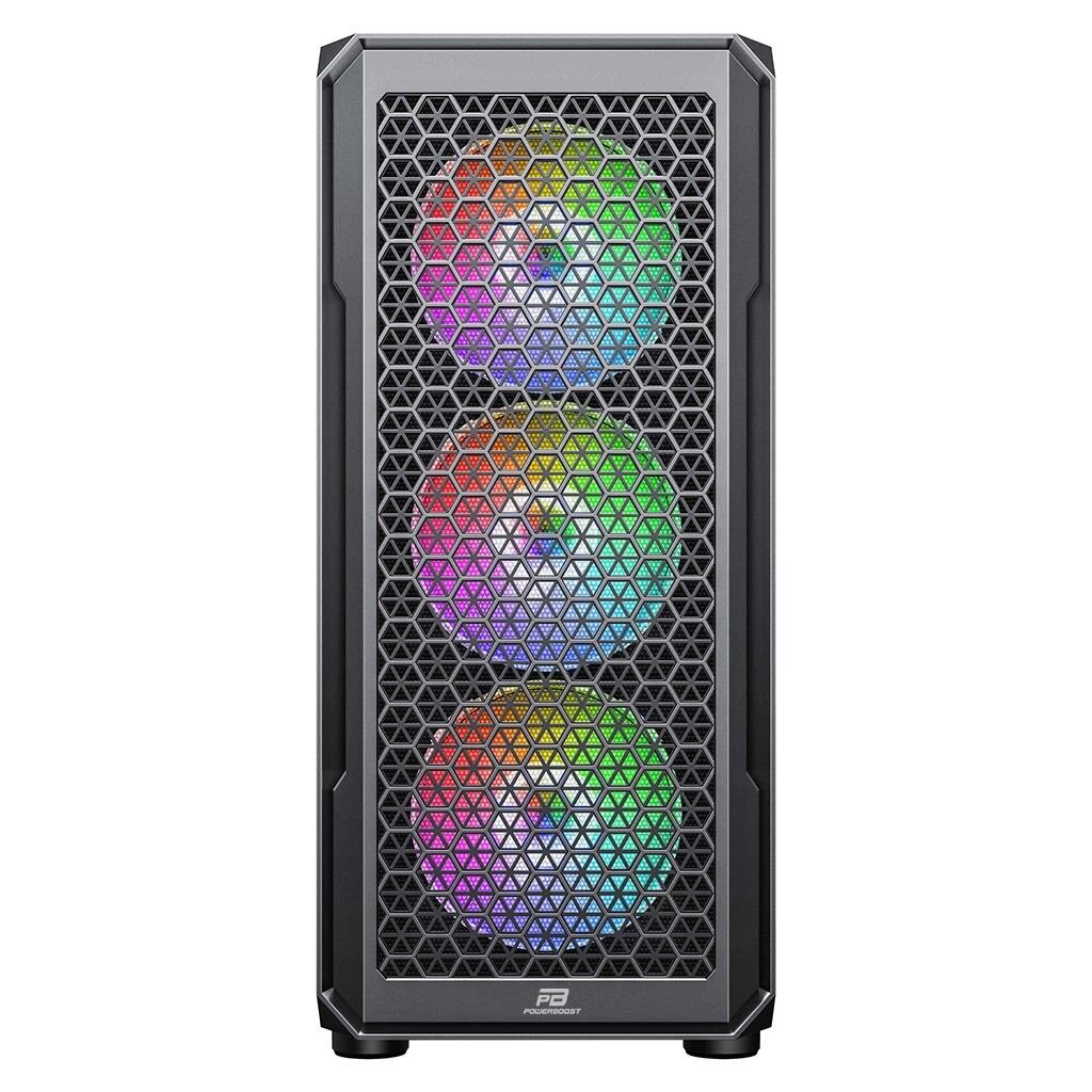 PowerBoost PB-P3385B 650w 80+ Bronze USB 3.0 Mesh Fixed Fanlı Gaming Siyah Kasa