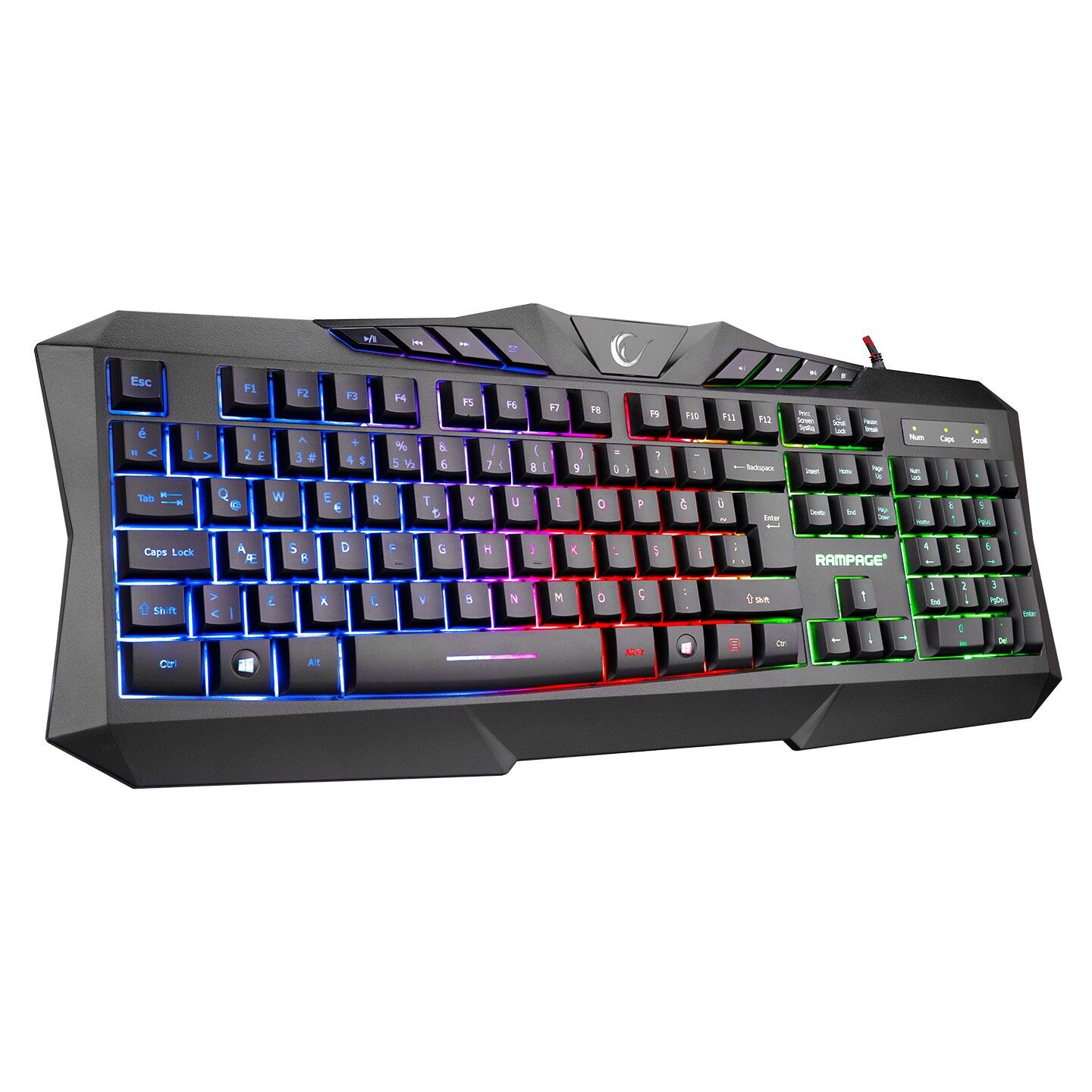 Rampage KM-404 ARGENTI Rainbow Aydınlatmalı USB Gaming Combo Q Klavye + Kulaklık