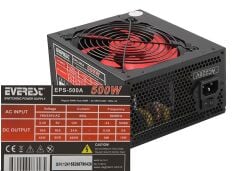 Everest EPS-500A Real 500W 4*SATA 12cm Fanlı Oyuncu PC Destekli Power Supply