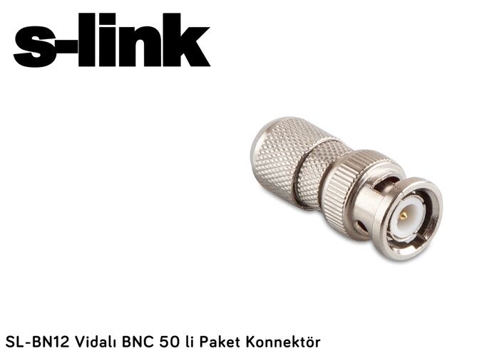 S-link SL-BN12 Vidalı 100 lü Paket BNC Konnektör