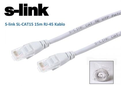 S-link SL-CAT15 RJ-45 15M Cat5 Patch Kablo
