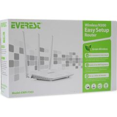 Everest EWR-F303 2.4GHz 300Mbps 1Wan + 3Lan Portlu Wireless Router