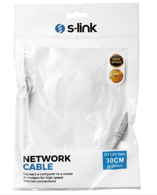 S-link SL-CAT6030 30cm Utp CAT6 Kablo
