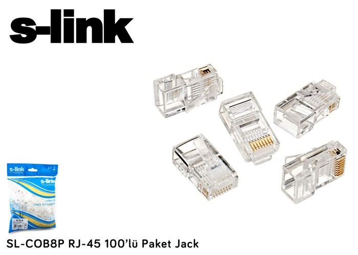 S-link SL-COB8P RJ-45 100 lü Konnektör