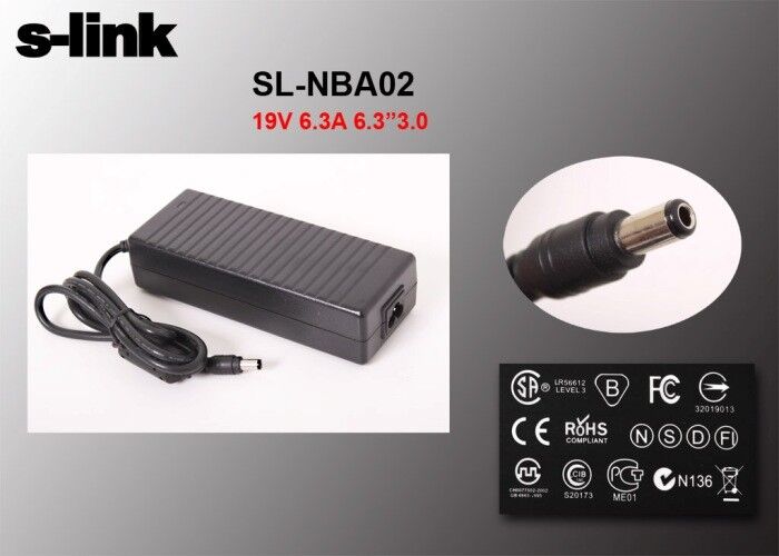 S-link SL-NBA02 120W 19V 6.3A 6.3x3.0 Toshiba Notebook Stdart Adaptör