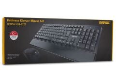 Everest KM-6176 OFFICAL Siyah Kablosuz Combo Q Multimedia Klavye + Mouse Set