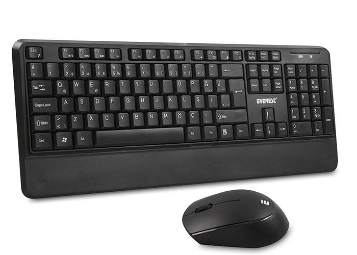Everest KM-6176 OFFICAL Siyah Kablosuz Combo Q Multimedia Klavye + Mouse Set