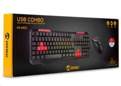 Everest KM-6825 Siyah Usb Kırmızı Tuşlu Türkçe Multimedia Klavye + Mouse Set