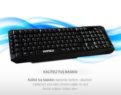 Everest KM-8000 Siyah Kablosuz Multimedya F Klavye+Mouse Set