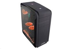 Everest MEGA Pencereli 12cm Red Fan Usb3.0 + SD/TF Kart Okuyucu Oyuncu Kasası