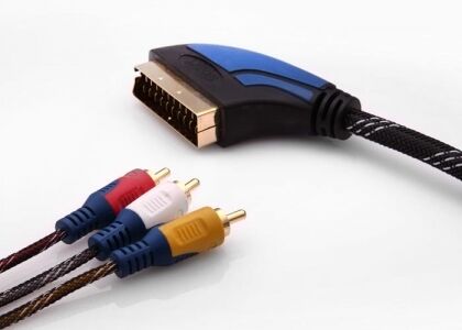 S-link SLX-930 SCART TO 3RCA 2m Gold+Kılıflı Kablo