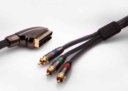 S-link SLX-M997 SCART TO 3RCA 2M Gold+Metal Kablo