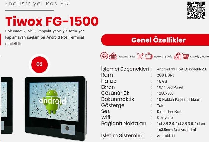 Tiwox FG-1500 10,1'' Android 11 2GB RAM 16GB Hafıza Fiyat Gör