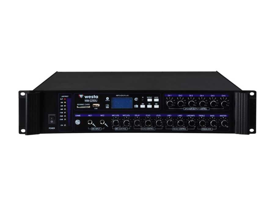 Westa WM-2250U - 6 Bölgeli 250W 100V Mixer Amfi