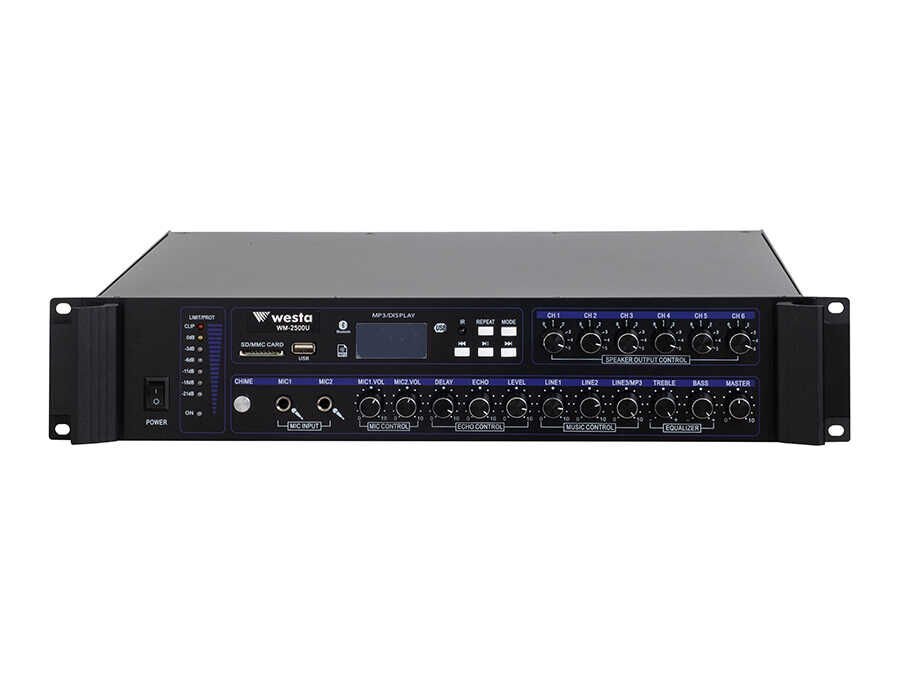 Westa WM-2500U - 6 Bölgeli 500W 100V Mixer Amfi