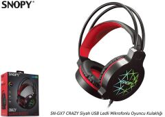 Snopy SN-GX7 CRAZY Siyah USB Ledli Mikrofonlu Oyuncu Kulaklığı