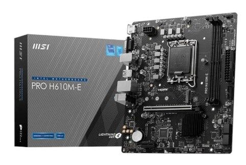 Msı Pro H610M-E Soket 1700 DDR5 5600MHZ(OC) HDMI VGA M.2 USB3.2 1x 1G LAN mATX