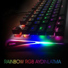 GameBooster G9 ''Blade'' RGB Aydınlatmalı Bileklikli Aluminyum Mekanik Klavye