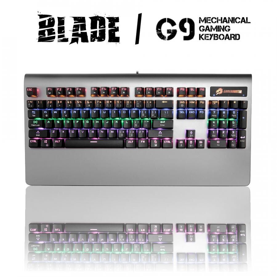 GameBooster G9 ''Blade'' RGB Aydınlatmalı Bileklikli Aluminyum Mekanik Klavye