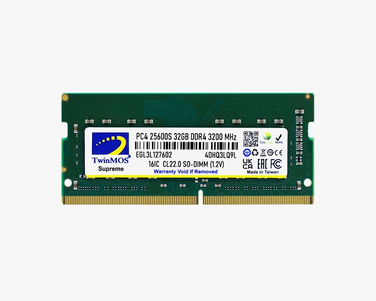 32GB TwinMOS 3200MHz (MDD432GB3200N) DDR4 Notebook Ram