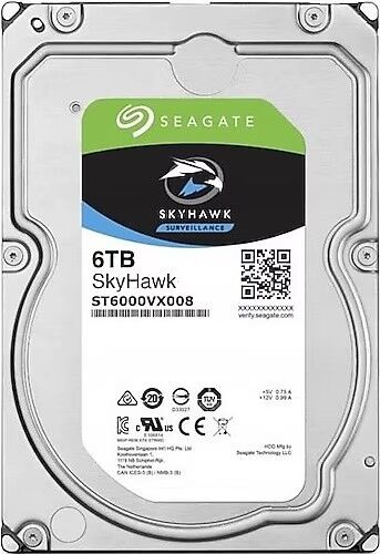 6 TB Seagate SKYHAWK 3.5'' 256MB 5900rpm Sata3 (ST6000VX008) 7/24 Güvenlik Disk