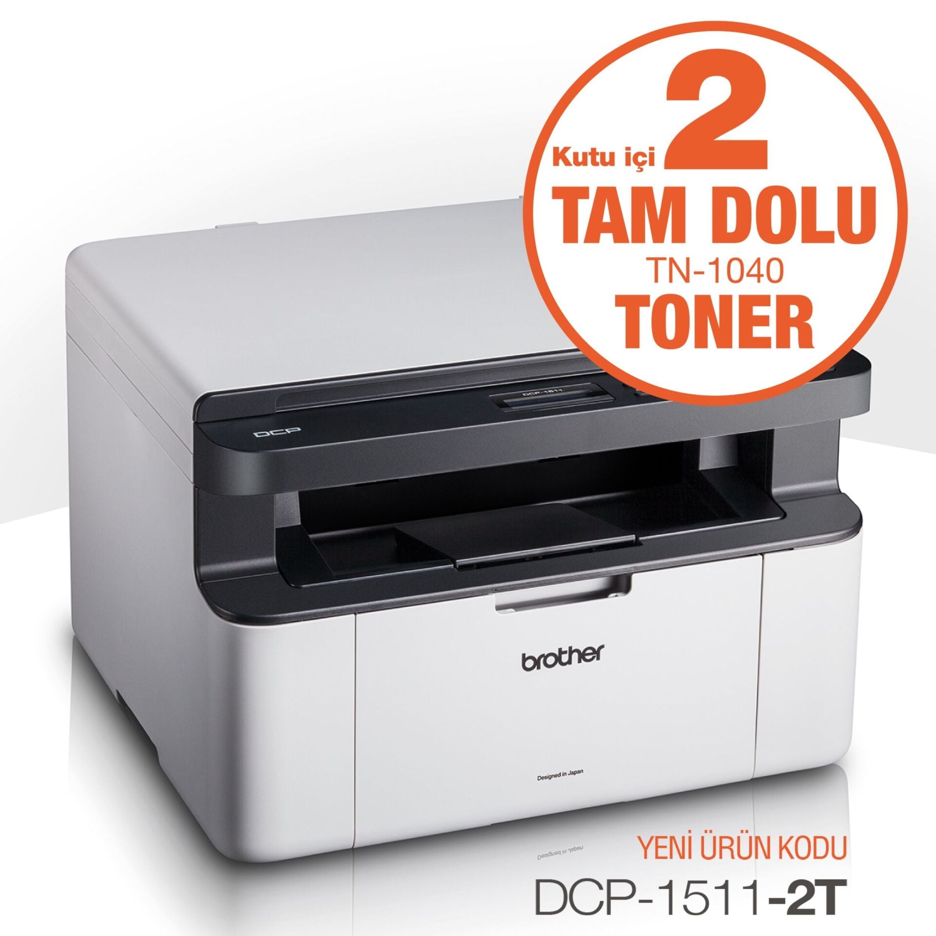 Brother DCP-1511-2T Tarayıcı Fotokopi 20ppm Mono Laser Yazıcı (2xTam Dolu Toner)