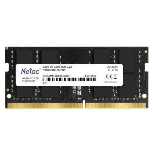 8GB Netac Basic DDR4 3200MHz (NTBSD4N32SP-08) Notebook Ram