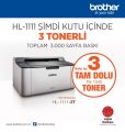 Brother HL-1111-3T Mono Laser Yazıcı (3xTam Dolu Toner)