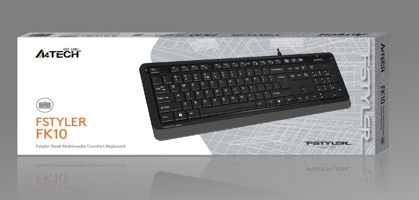 A4 Tech FK10 Q FSYTYLER Gri MMedya Usb Klavye